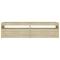 vidaXL TV skrinky 2 ks s LED svetlami dub sonoma 75x35x40 cm