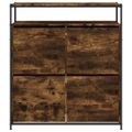 vidaXL Botník so 4 výklopnými zásuvkami dymový dub 100x34x112 cm