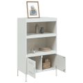 vidaXL Vysoká skrinka biela 68x39x113 cm oceľ