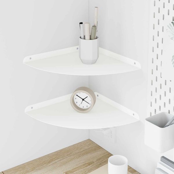 vidaXL Závesná polica s poličkou 2 pcs Biely 30 x 30 x 2 cm