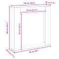 vidaXL Krbový rám čierny dub 100x20x100 cm imitácia dreva