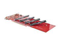 PC/Linux Compatible (QUAD-M2-PCIE-CARD-B) - Adaptér rozhrania - M.2 - Rozširujúci slot na 4 x M.2 - M.2 karta - nízky profil - RAID 0, 1, JBOD - PCIe 4.0 x16/x8 - červená