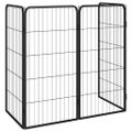 vidaXL Ohrádka pre psov 4 panely čierna 50x100 cm práškovaná oceľ