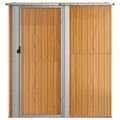 vidaXL Záhradný domček 180,5x97x209,5 cm pozinkovaná oceľ drevený vzhľad