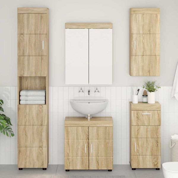 vidaXL Sada kúpeľňového nábytku TULUM 5 ks Sonoma dub 60 x 34 x 63 cm