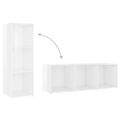 vidaXL TV skrinky 2 ks vysokolesklé biele 107x35x37 cm drevotrieska