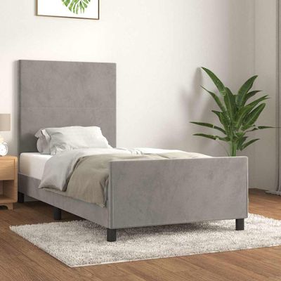 vidaXL Posteľ bez matraca bledosivý 80x200 cm zamat