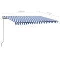 vidaXL Samostatne stojaca automatická markíza 450x350 cm modro-biela