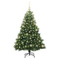 vidaXL Umelý vianočný stromček s 150 LED-i Zelená 150 cm PE a PVC