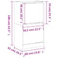 vidaXL Botník s 2 výklopnými zásuvkami dymový dub 60x42x108 cm