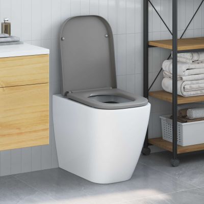 vidaXL WC sedadlo Sivá 47,5 x 35 x 3,6 cm Duroplast