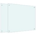 vidaXL Kuchynské zásteny 2 ks biele 70x60 cm tvrdené sklo