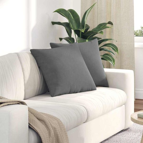 vidaXL Vankúše na pohovku 2 pcs Tmavo šedá 50 x 50 cm látka
