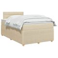 vidaXL Posteľ boxspring s matracom Krémová 120 x 200 cm Látka