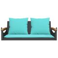 vidaXL Hojdacia lavica s vankúšmi čierna 109x62x40 cm polyratan