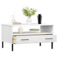vidaXL Konferenčný stolík biely 85x50x45 cm masívne drevo OSLO