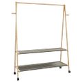 vidaXL Vešiak na oblečenie s policami a kolieskami 132x45,5x155,5 cm