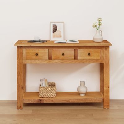 vidaXL Konzolový stolík 110x35x75 cm dubový masív