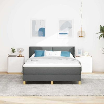 vidaXL Posteľ s pružinovým rámom Tmavo šedá 200 x 140 cm látka