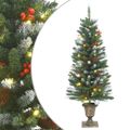 vidaXL Umelé vianočné stromčeky 2 ks 100 LED zeleno-biele 120 cm