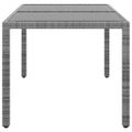 vidaXL Záhradný stôl 150x90x75 cm tvrdené sklo a polyratan sivý