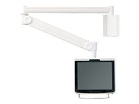 Držiak - plný pohyb - pre Displej LCD - zdravotnícky - biela - veľkosť obrazovky: 10"-30" - montáž na stenu