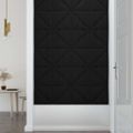 vidaXL Nástenné panely 12 ks čierne 30x30 cm zamatové 0,54 m²
