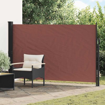 vidaXL Retračná bočná markíza 300 x 170 cm Polyester Obdĺžnikový Hnedá