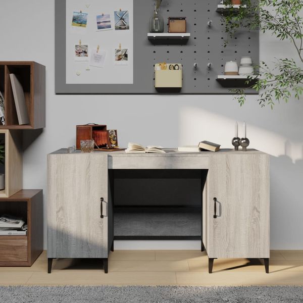 vidaXL Stôl sivý dub sonoma 140x50x75 cm spracované drevo
