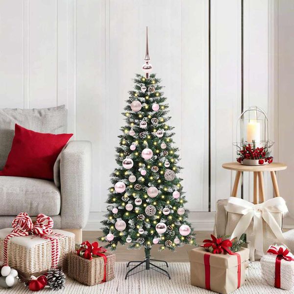 vidaXL Umelý vianočný stromček Zelená 120 cm PVC, plast a oceľ