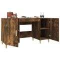 vidaXL Stôl dymový dub 140x50x75 cm spracované drevo