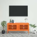 vidaXL TV skrinka oranžová 105x35x50 cm oceľ