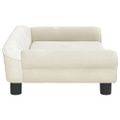 vidaXL Pelech pre psa krémový 70x48x22 cm zamat