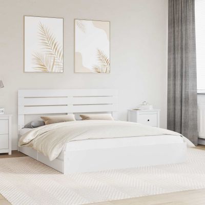 vidaXL Úložná posteľ so zásuvkou Biela 180 x 200 cm Kompozitné drevo
