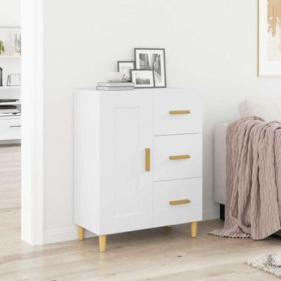 vidaXL Komoda biela 69,5x34x90 cm spracované drevo