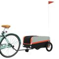 vidaXL Vozík za bicykel, čierno oranžový 30 kg, železo