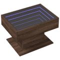 vidaXL Konferenčný stolík s LED hnedý dub 70x50x45 cm kompozitné drevo