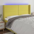 vidaXL Čelo postele s LED zelené 163x16x118/128 cm látka