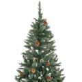 vidaXL Osvetlený umelý vianočný stromček so šiškami 150 cm
