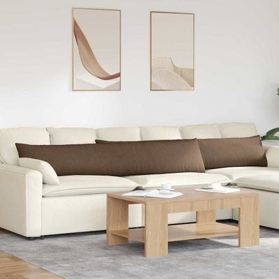 vidaXL Vankúše na pohovku 2 pcs Hnedá 200 x 40 cm látka