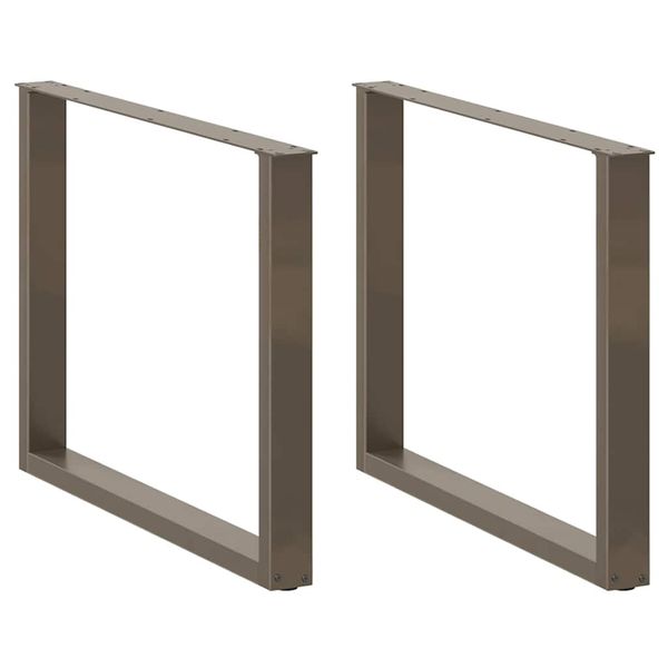 vidaXL Nohy k jedálenskému stolu v tvare U, 3 ks, prírodná oceľ, 100 x (72-73) cm, oceľ