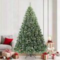 vidaXL Umelý vianočný stromček s 300 LED-i Zelená 210 cm PE a PVC