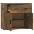vidaXL Komoda dymový dub 80x33x70 cm spracované drevo