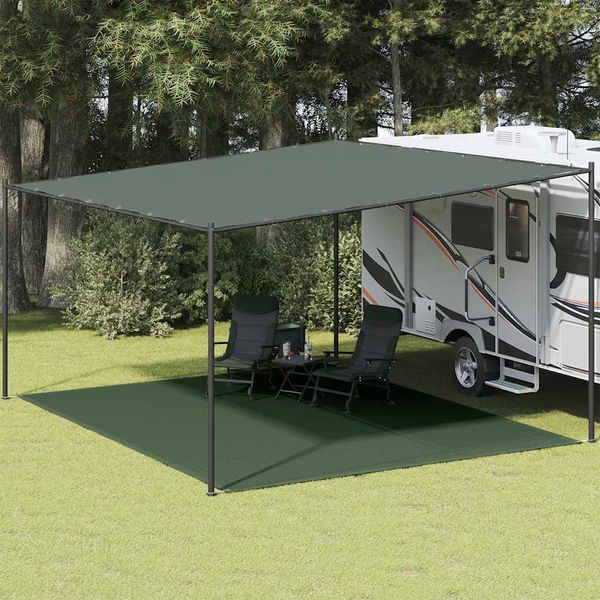 vidaXL Koberec do stanu 400x500 cm tmavozelený HDPE