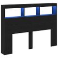 vidaXL Skrinka na čelo postele s LED čierna dub 140x17x102 cm