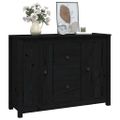 vidaXL Komoda čierna 100x35x74 cm borovicový masív