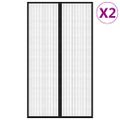 vidaXL Závesy proti hmyzu s magnetickými blokmi 2ks čierne 200x80 cm
