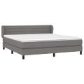 vidaXL Boxspring posteľ s matracom tmavosivá 160x200 cm látka