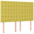 vidaXL Čelo postele s LED zelené 144x5x118/128 cm látka