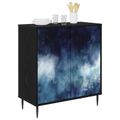 vidaXL Servírovacia skriňa RAALTE Čierny dub 69 x 33 x 76 cm